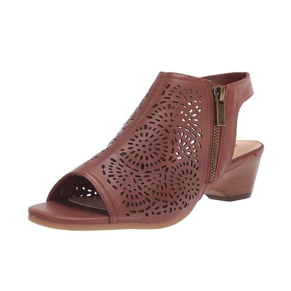 Bella Vita Womens 8.5 WW Dark Tan Leather Amiyah Block Heel Sandals NIB HK9